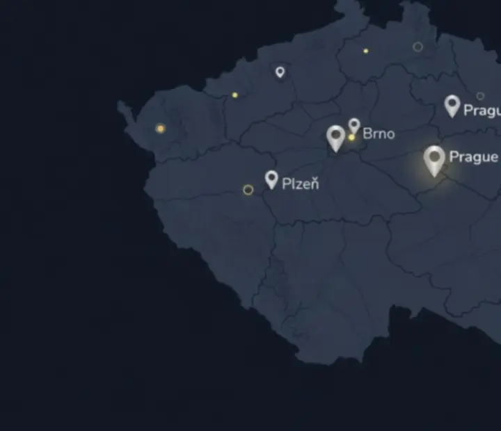 Mapa partnerských pokerových eventových míst v České republice