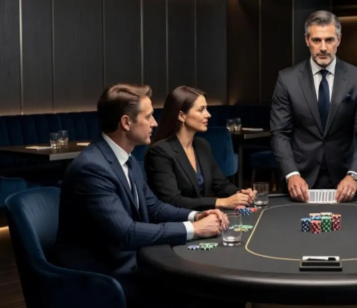 Profesionální dealer v luxusním lounge prostředí